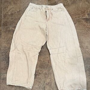 Rewash Light Tan Barrel Pants